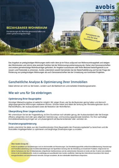 Factsheet Dienstleistungen für Genossenschaften (in German)